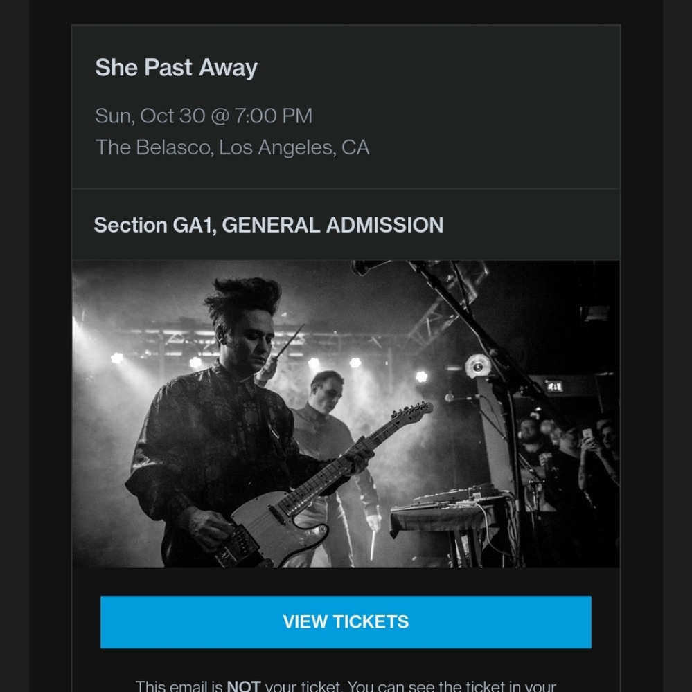 She past away tickets